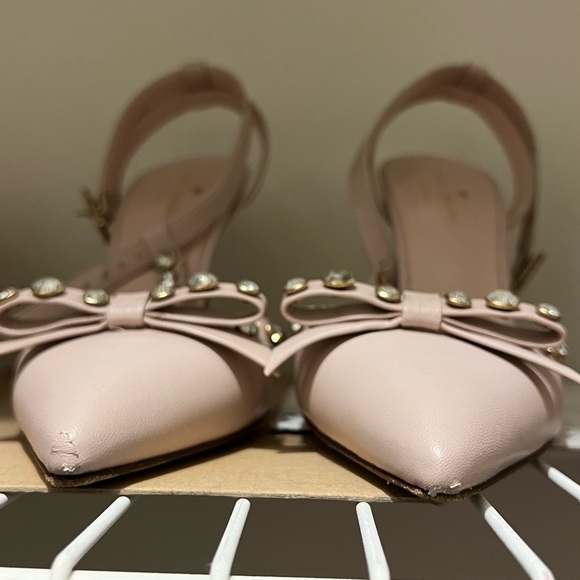 Kate Spade Lydia nude/blush pink studded heels 6.5 (fits like 6) - Picture 6 of 7